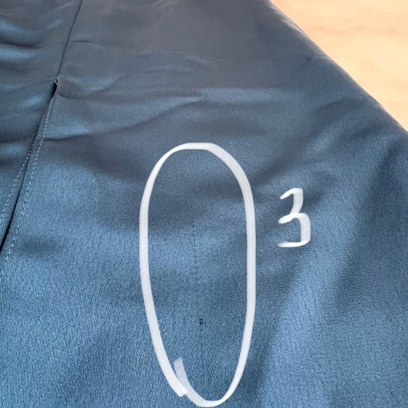 New Lovely Size 4 High Neck Backless Maxi Dress w/Slim Belt Atlantic Blue *Stain - Picture 7 of 16